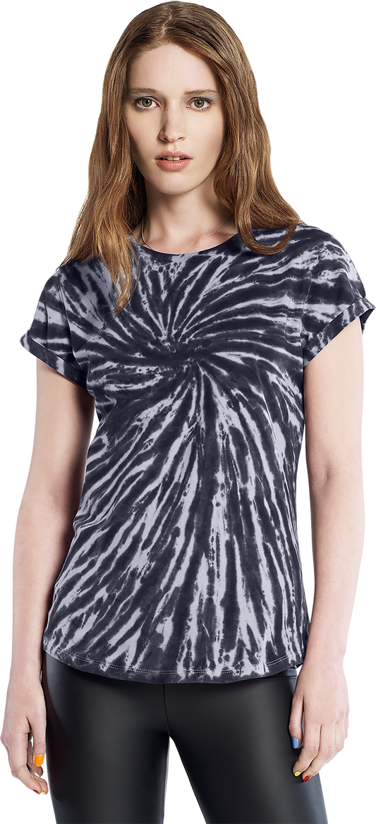 Artistic Tie Dye Rolled Sleeve Tee
