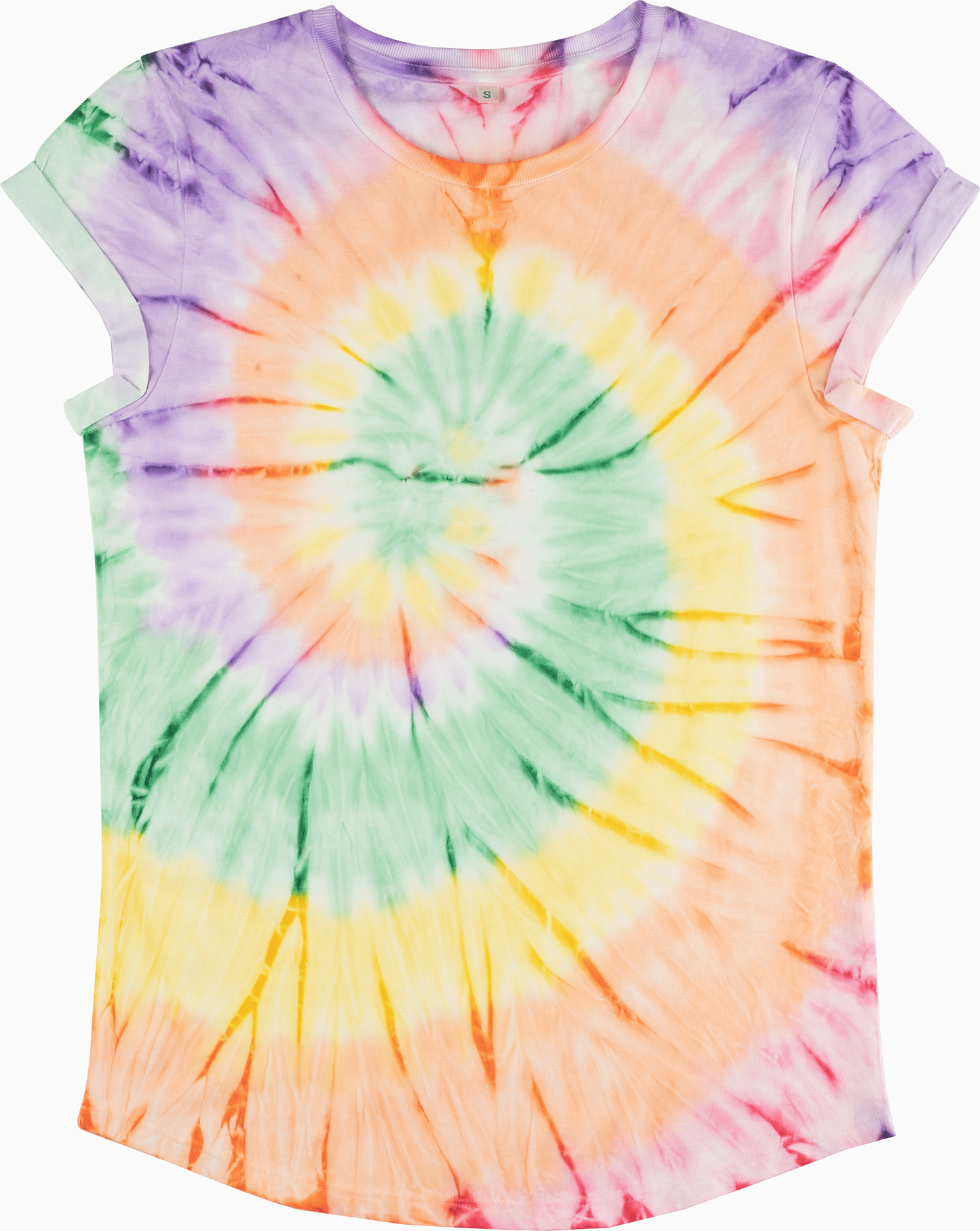 Artistic Tie Dye Rolled Sleeve Tee